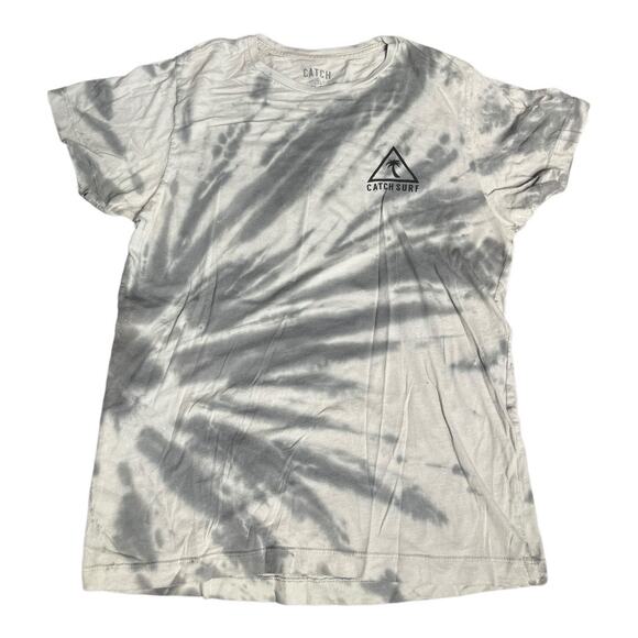 Catch Surf white gray tie dye 100% cotton short sleeve t-shirt palm tree logo XL - Picture 2 of 4